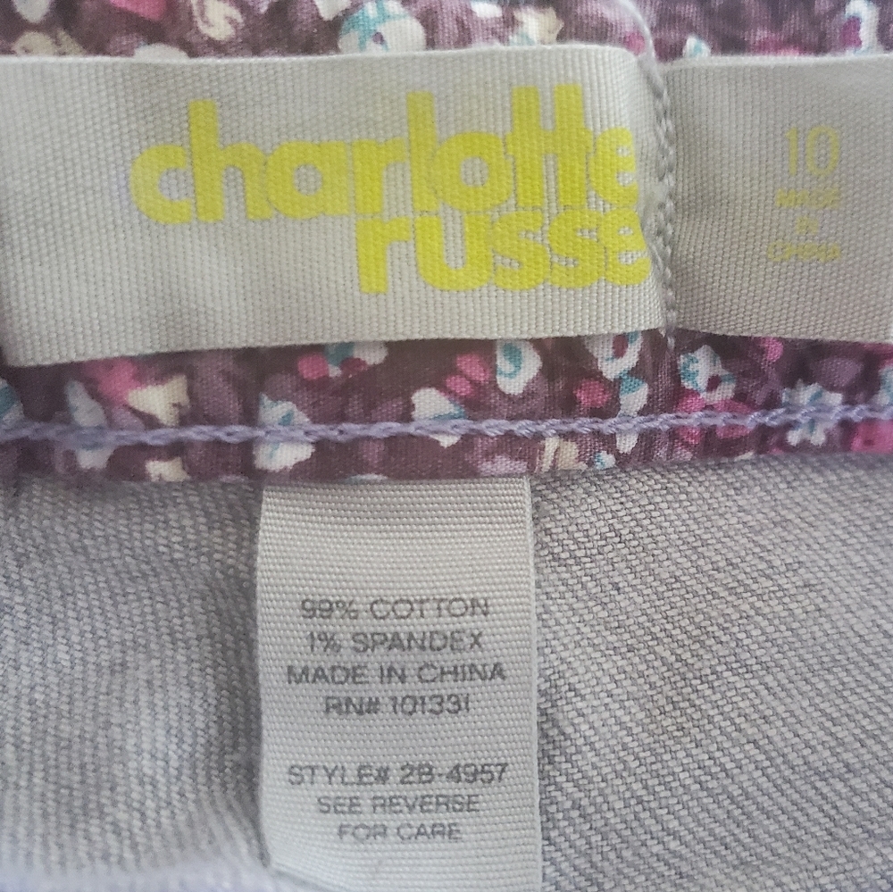 Charlotte Russe Jean Shorts Womens Size 10‎ Distressed Gray Cutoffs Daisy Dukes - Picture 9 of 10